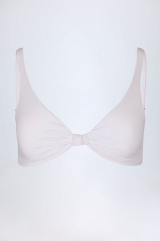 Knot-Detail Bikini Top in White
