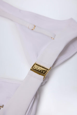 Knot-Detail Bikini Top in White