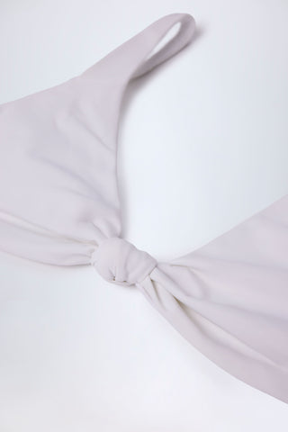 Knot-Detail Bikini Top in White