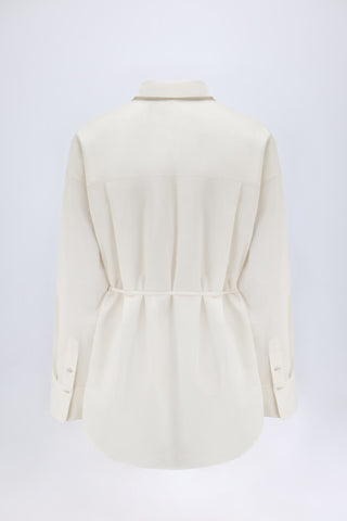Oversized Cotton-Poplin Shirt in White