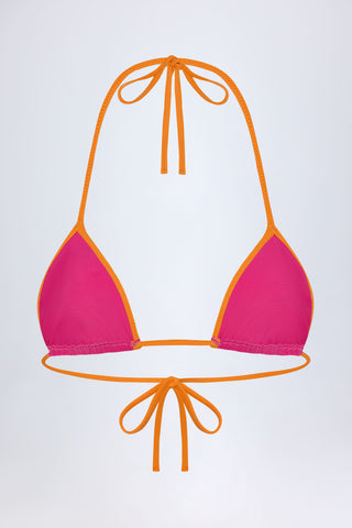 Triangle Bikini Top in Fuchsia Pink