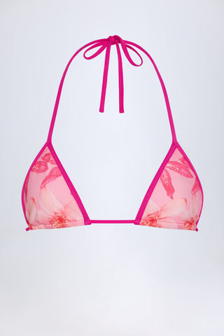Triangle Bikini Top in Pink Orchid Print