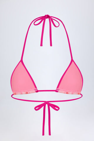 Triangle Bikini Top in Pink Orchid Print
