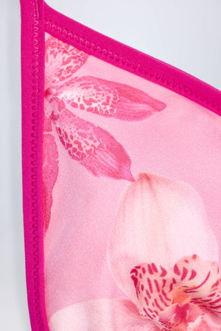 Triangle Bikini Top in Pink Orchid Print