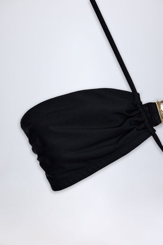 Cut-Out Halterneck Swimsuit in Black