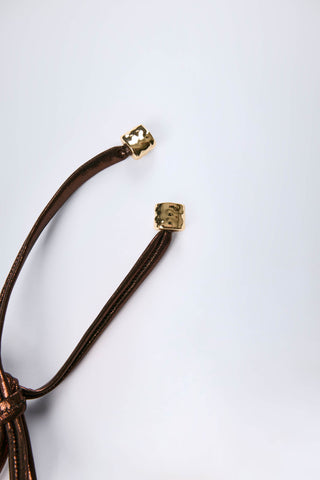 Panelled Bikini Bra in Bronze Gold