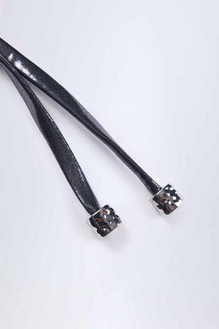 Panelled Bikini Bra in Silver Chrome