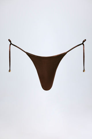 Thong Bikini Bottoms in Bronze Gold