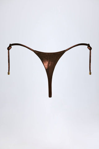 Thong Bikini Bottoms in Bronze Gold