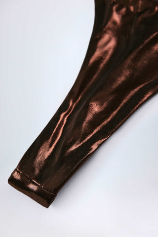 Thong Bikini Bottoms in Bronze Gold