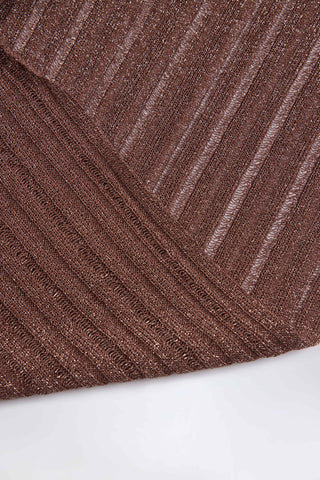 Plunge Halterneck Crop Top in Bronze