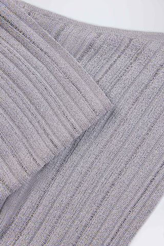 Plunge Halterneck Crop Top in Silver