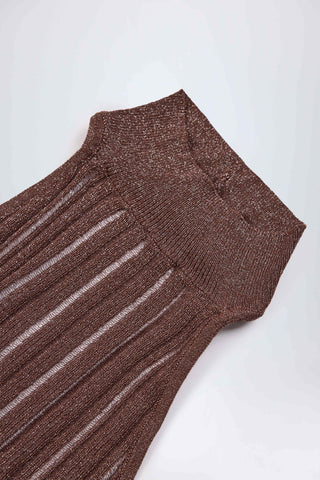 Backless Halterneck Maxi Dress in Bronze