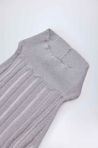 Backless Halterneck Maxi Dress in Silver