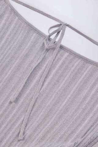 Backless Batwing Mini Dress in Silver