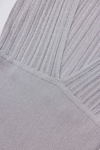 Backless Batwing Mini Dress in Silver