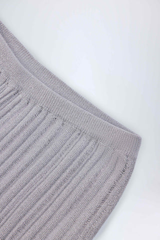 Mid-Rise Flared Trousers in Silver